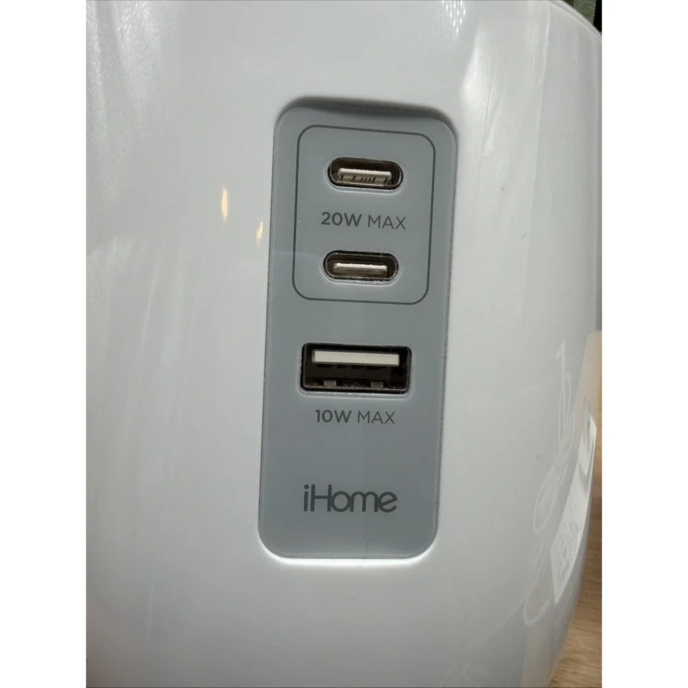 iHome PowerPlant USB Charger Faux Succulent 3 USB Charging Ports USB-C/USB-A NEW